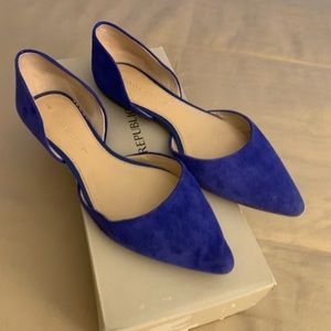 BLUE SUEDE BANANA REPUBLIC FLATS
Point toe 
D'orsay style flat 
Slip on